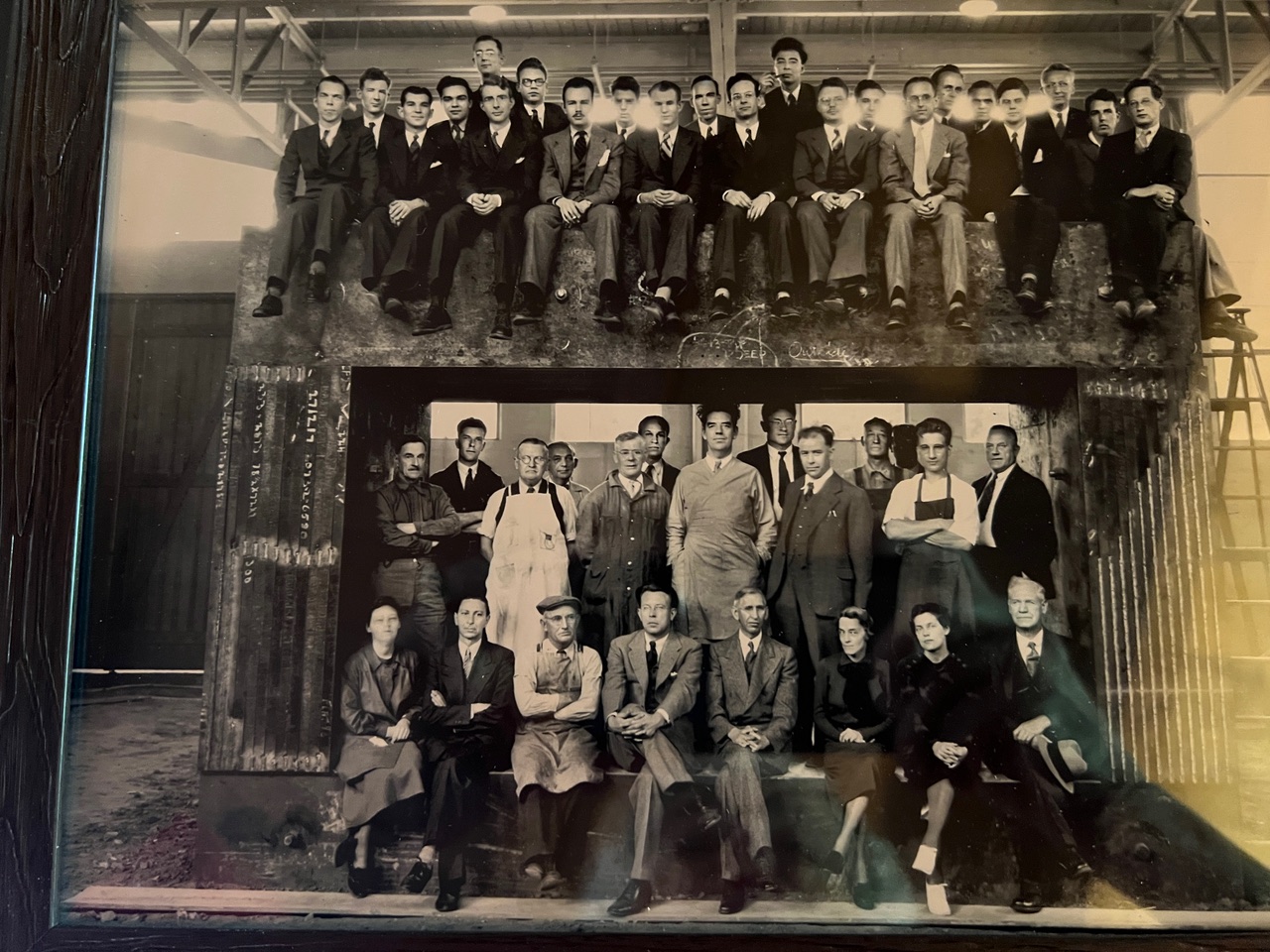 Berkeley Laboratory scientific Cyclotron staff, 1939. Alex in center